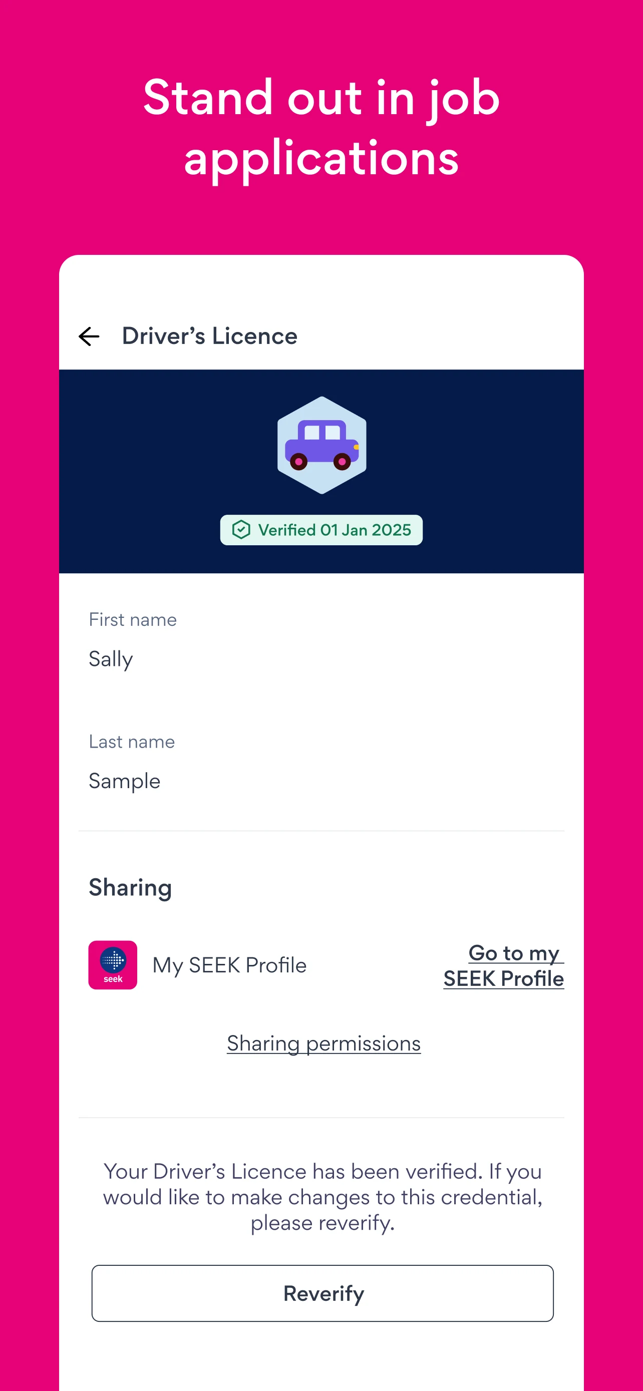 SEEK Pass screenshot