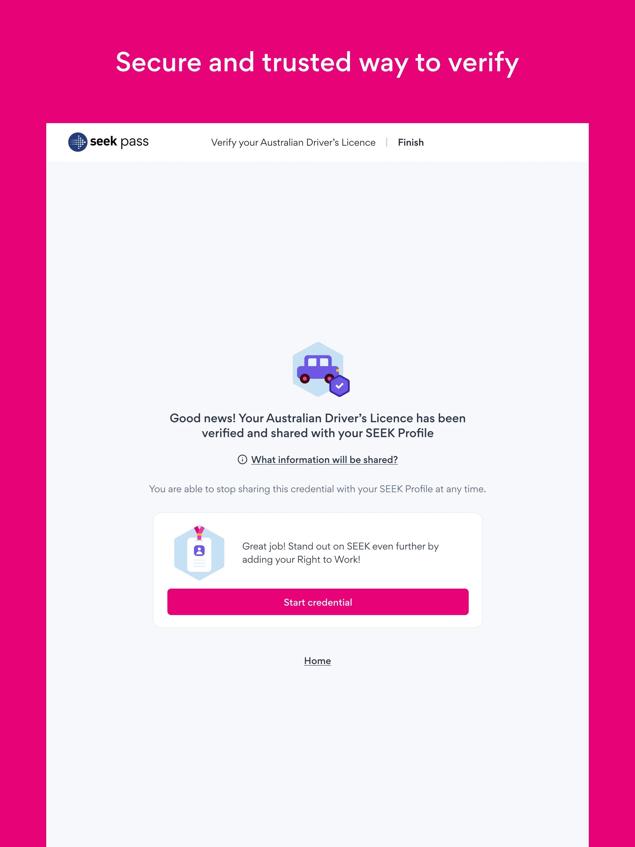 SEEK Pass screenshot